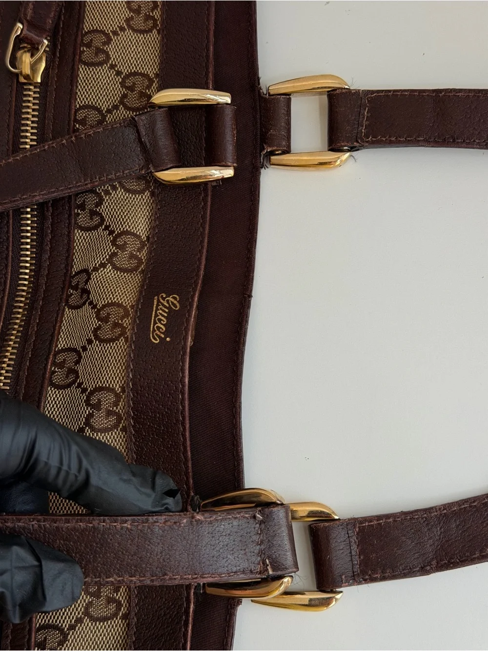 Authentic GUCCI GG Canvas Abbey Pocket Tote bag